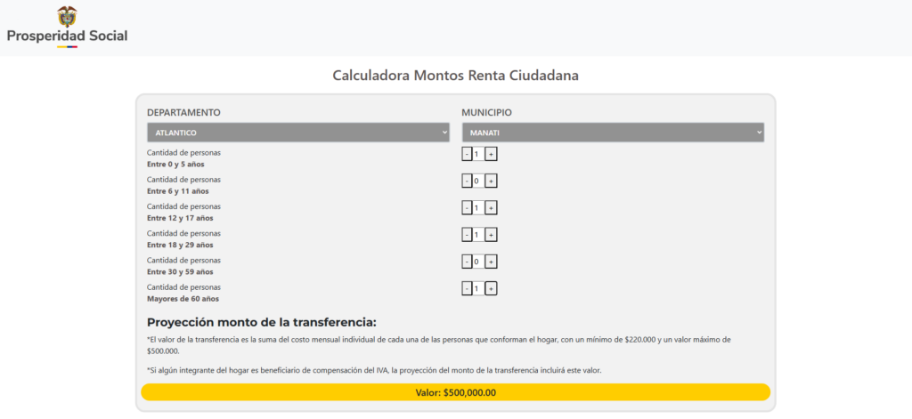 Calculadora Renta Ciudadana: Calcula cuánto puedes recibir 5 Calculadora de Montos Renta Ciudadana Transferencia