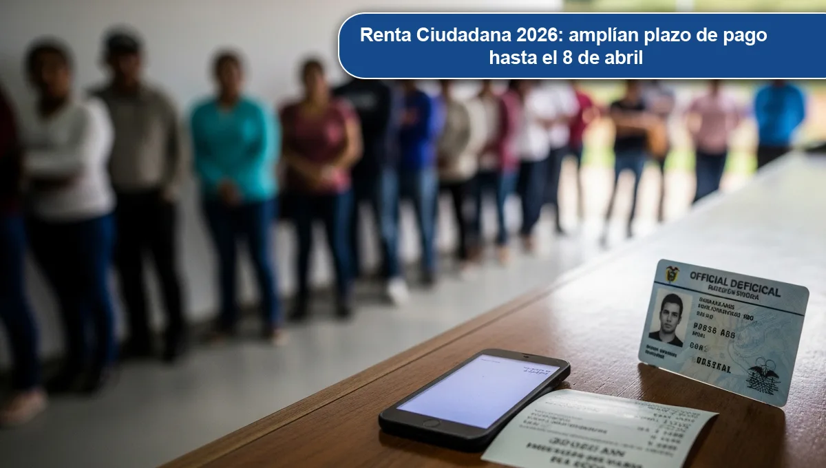 Renta Ciudadana 2026 amplían plazo de pago hasta el 8 de abril